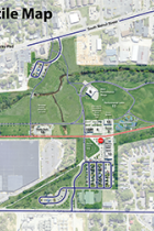 Draft graphic of the tactile map at Switchyard Park 2025