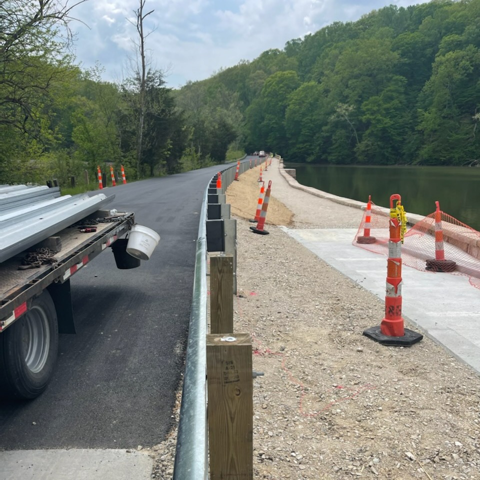 New guardrail at Griffy lake