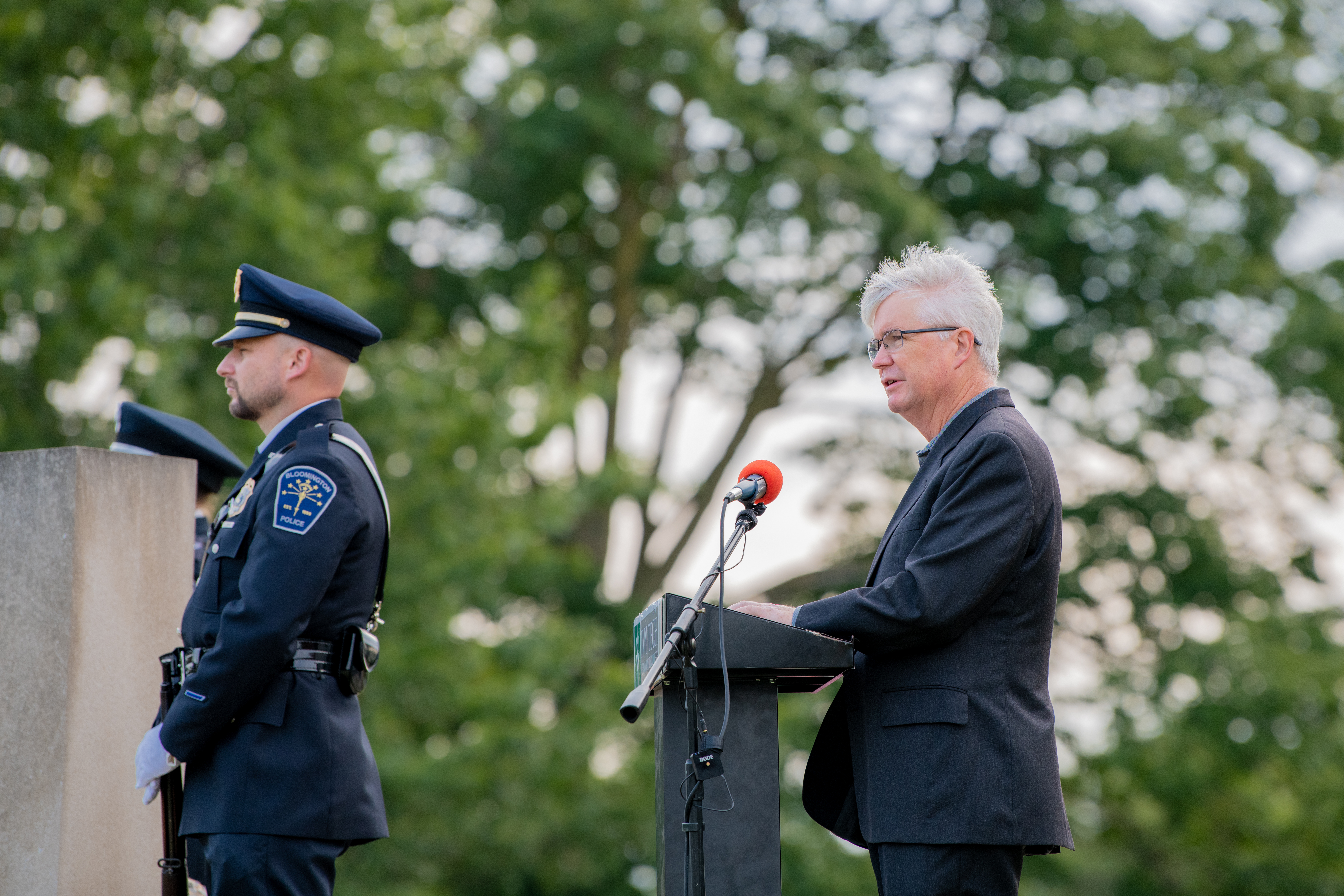 Mayor Hamilton delivering remarks at 9/11 Ceremony.