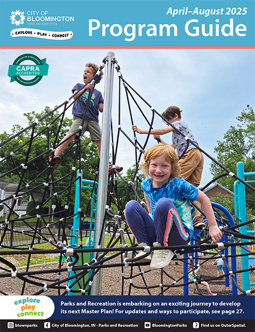 Cover of the Summer 2025 Parks and Recreation program guide and link to the guide online.