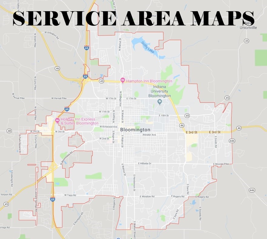 Map Of Bloomington Indiana And Surrounding Area Utility Maps & Service Area Maps | City of Bloomington, Indiana