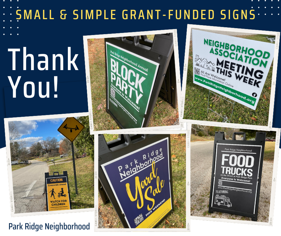 Park Ridge meeting and event signs