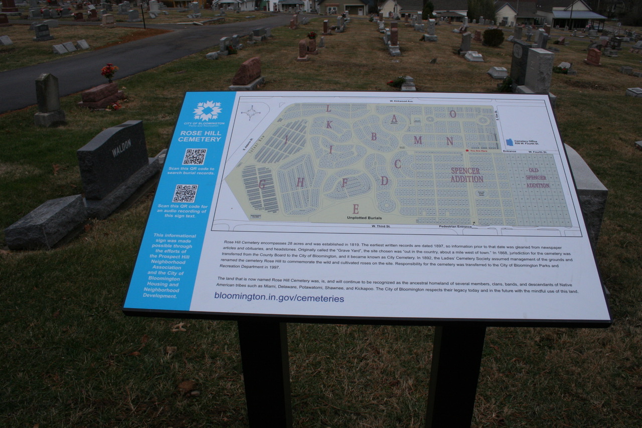 Rose Hill Cemetery signage