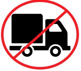 Icon of vacuum collection truck in a red circle with red line through it indicating that vacuum leaf collection is discontinued starting in 2023