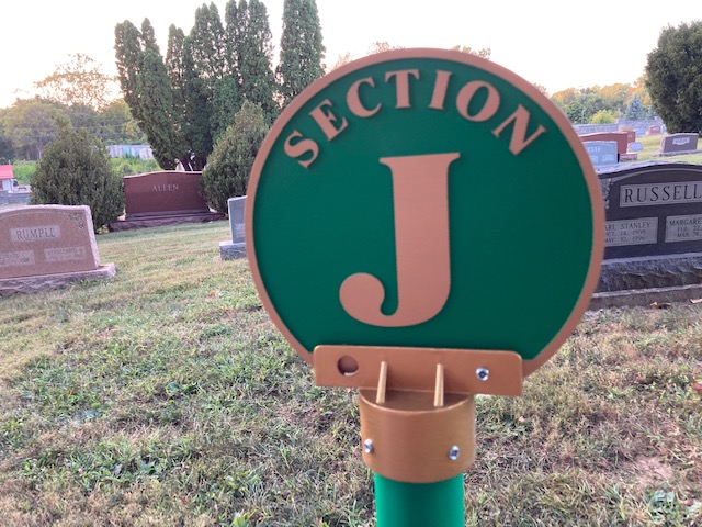 Rose Hill Cemetery section sign