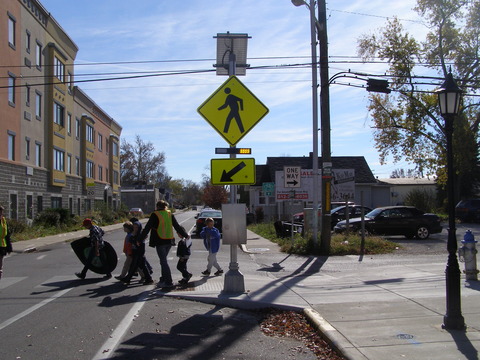 Example of an RRFB at another location in Bloomington.