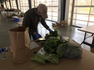 Farmers Market orders pre-packed at Switchyard Pavilion 