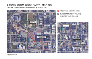 Map of Fireworks Viewing Areas