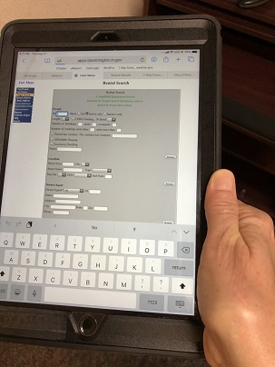 HAND Inspectors use iPad to access city software while performing inspections.