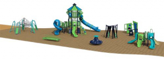 Artist rendering of new playground for Waldron Hill and Buskirk Park