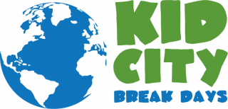 globe shaped logo for Kid City Break Days, a Bloomington Parks & Rec program