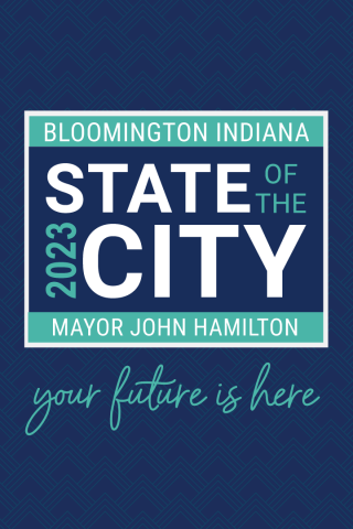 State of the City Logo on dark blue background