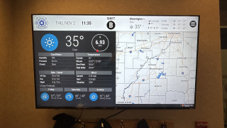 A First Arrivals dashboard showing an interactive weather map for firefighters to view