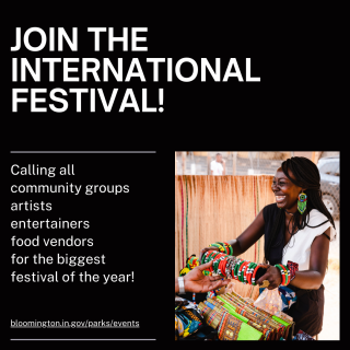 Join the International Festival 2024 graphic call for artists, food vendors and entertainers