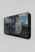 Phone mockup with video of Mayor Hamilton and Deputy Mayor Griffin