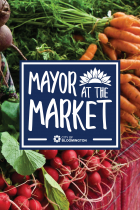 Mayor at the Market logo on top of vegetables photo