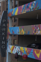 7th St parking garage murals and fruit