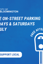 City of Bloomington Announces Free On-Street Parking Downtown on Fri. and Sat. Nights in July.