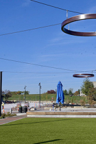 Ring light and artificial turf at Hopewell Commons during construction in October 2024